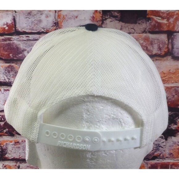 Rent-A-John Black & White Mesh Trucker Hat Richardson Style 112 Adjustable Snapb - Picture 3 of 7
